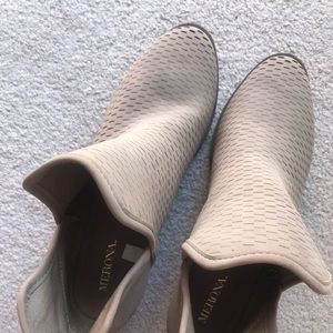 Merona Lucile Laser Cut-Out Booties, Taupe